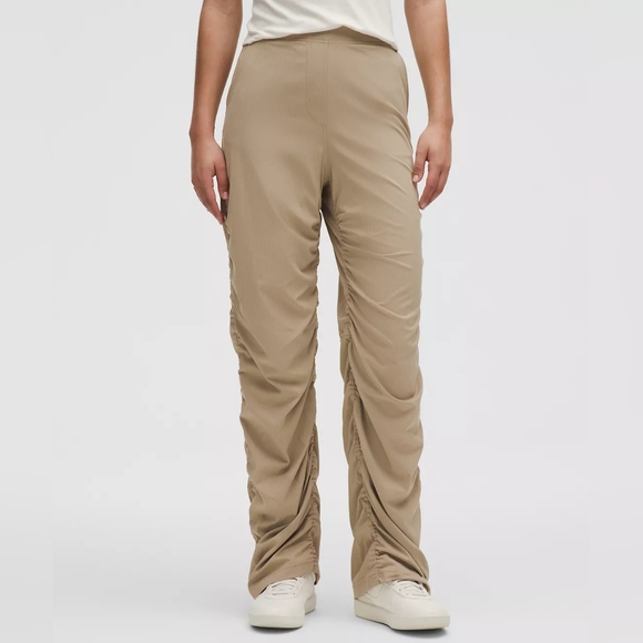 NWT Lululemon $118 Dance Studio Slim-Fit High-Rise Flared Pant Sheer Oak Size XL - Picture 1 of 16